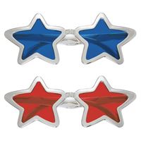 Silver Foil Star Novelty Glasses  2ct