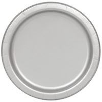 Silver Paper 7in Plates 20ct | Solids