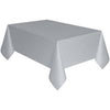 Silver Solid Rectangular Plastic Table Cover  54