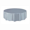 Silver Solid Round Plastic Table Cover  84
