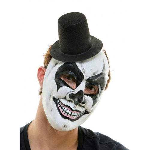 Sinister Clown Mask with Mini Top Hat