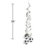 Metallic spiral decoration with soccer ball designs, 36 inches tall, on a white background