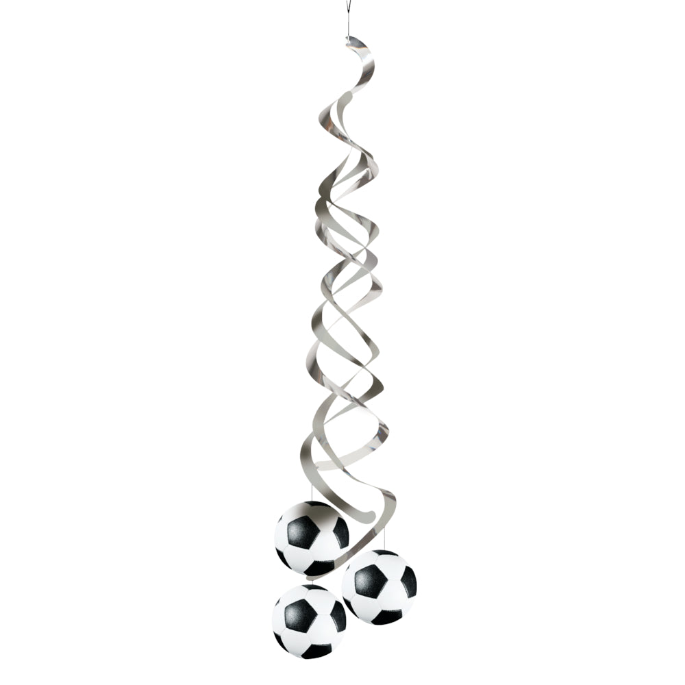 Decorative hanging with soccer ball design on a white background