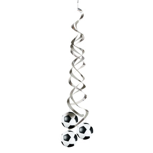Decorative hanging with soccer ball design on a white background