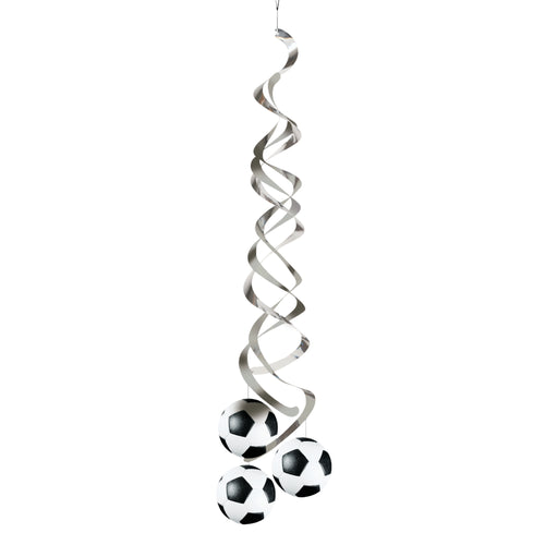 Decorative hanging with soccer ball design on a white background