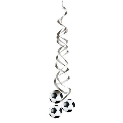 Decorative hanging with soccer ball design on a white background