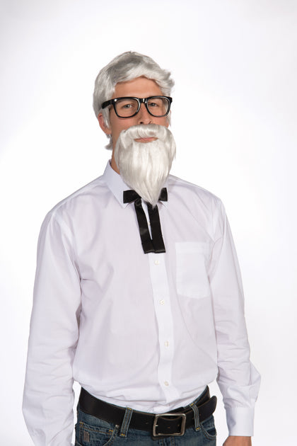 Southern Colonel Wig & Beard White