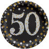 Sparkling Celebration 50th Round 9in Prismatic Plates 8ct