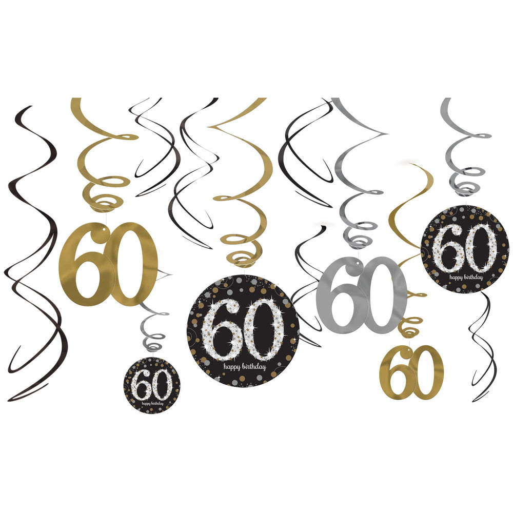 Sparkling Celebration 60 Pack Foil Swirl Decorations