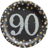 Sparkling Celebration 90th Round 7in Prismatic Plates 8ct