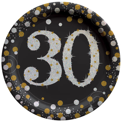 Sparkling Celebration 30th Round 7in Prismatic Plates 8ct