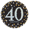 Sparkling Celebration 40th Round 9in Prismatic Plates 8ct