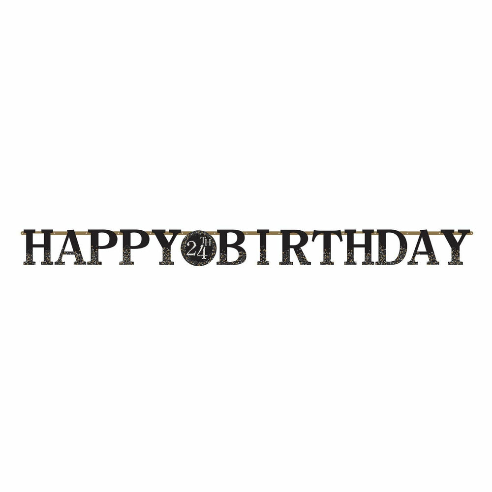 Sparkling Gold Celebrations Add Any Age Birthday Banner
