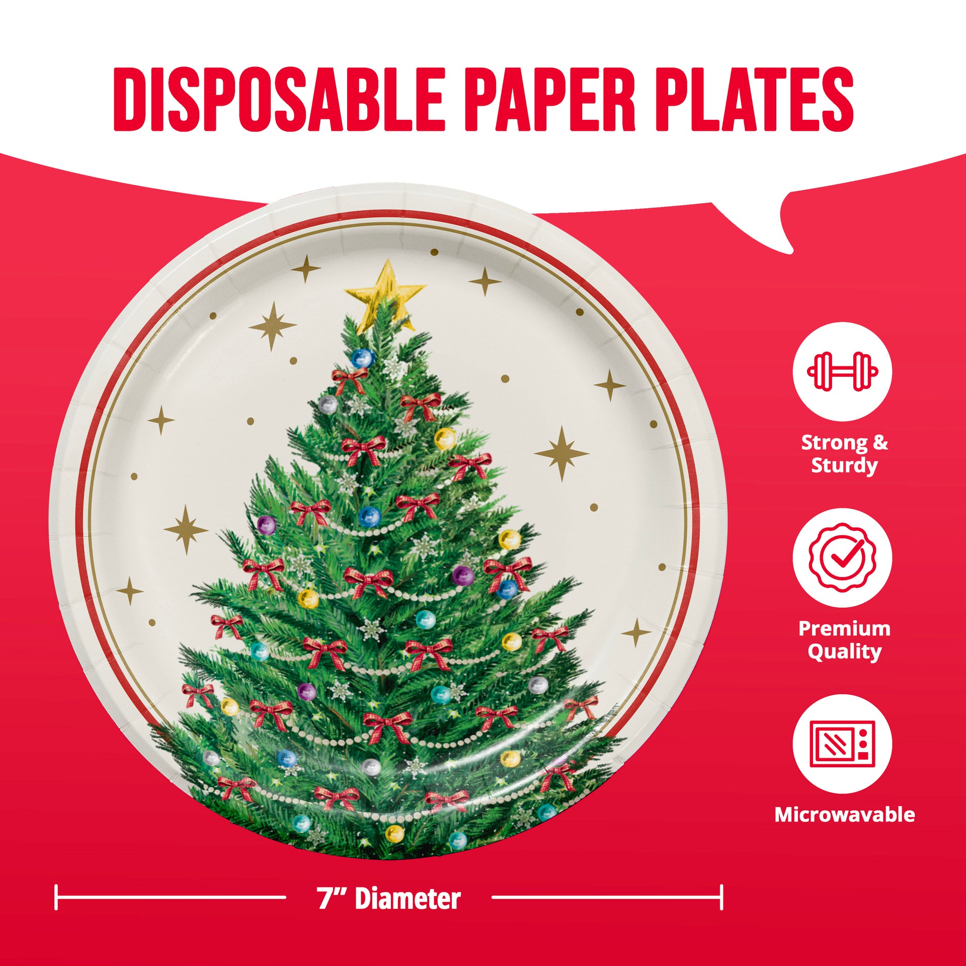 Sparkling Spruce 7in Paper Plate 8ct