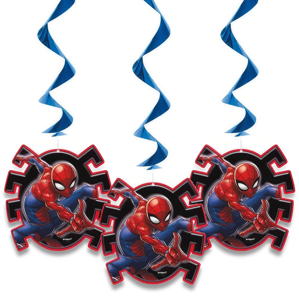 Spider-Man Hanging Swirl Decorations  26"  3ct