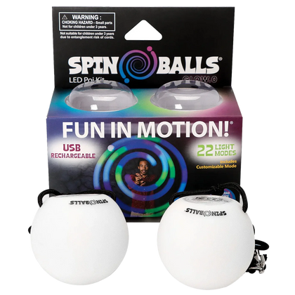 Spinballs Glow. 0 LED Rechargeable Poi Set