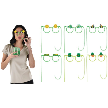 St. Pat's Funny Straw Glasses