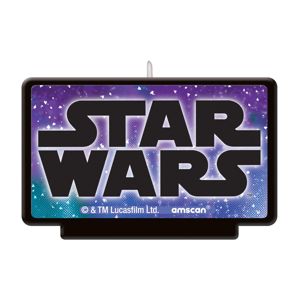 Star Wars candle with a galaxy design on a white background