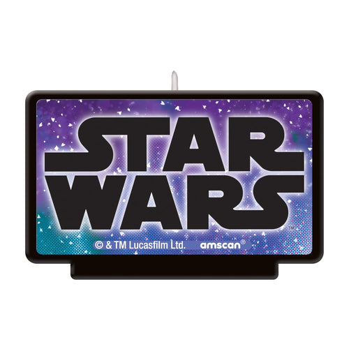 Star Wars candle with a galaxy design on a white background