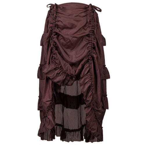 Steampunk Brown Ruffle Layered Skirt