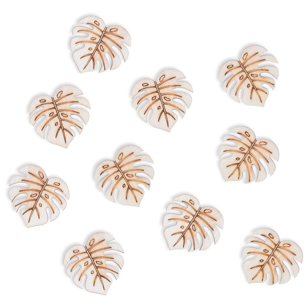 Summer Palm Leaf Wood Table Scatters