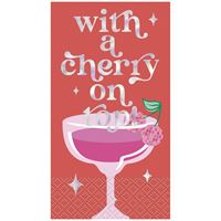 Summer Disco "With a Cherry On Top" Guest Napkins  16ct - Iridescent Foil Stamping