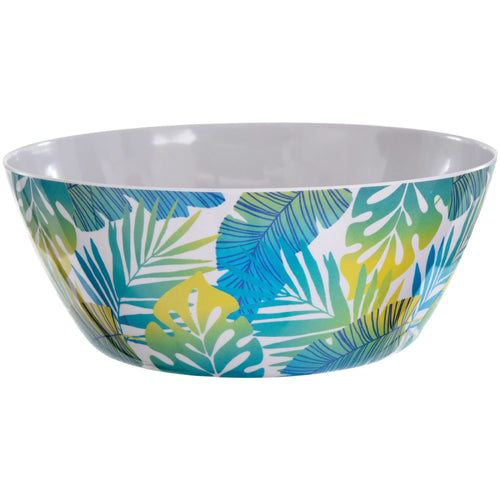 Bowl with tropical leaf pattern on a white background