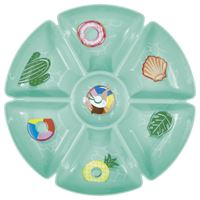 Summer Fun Divided Plastic Serving Tray