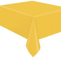 Sunflower Yellow Solid Rectangular Plastic Table Cover  54" x 108"