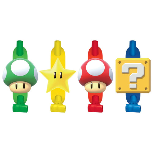 Four colorful character figurines on a white background