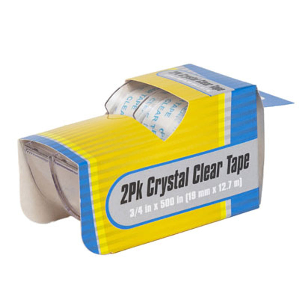 TAPE 2PK CRYSTAL CLEAR.75 X 500