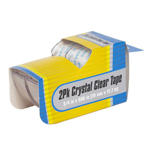 TAPE 2PK CRYSTAL CLEAR.75 X 500