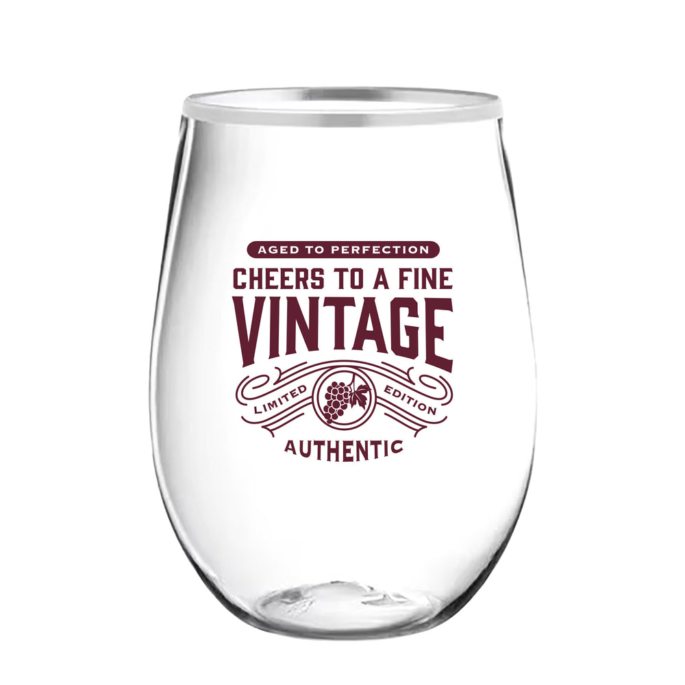 Cheers to a Fine Vintage Plastic Wine Tumbler 1pc