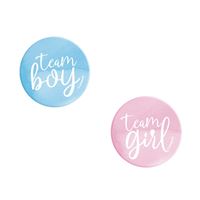 Team Boy or Team Girl Gender Reveal Buttons  10ct