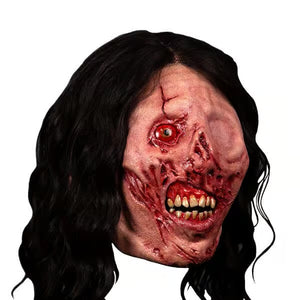 Zombie mask with detailed features on a white background