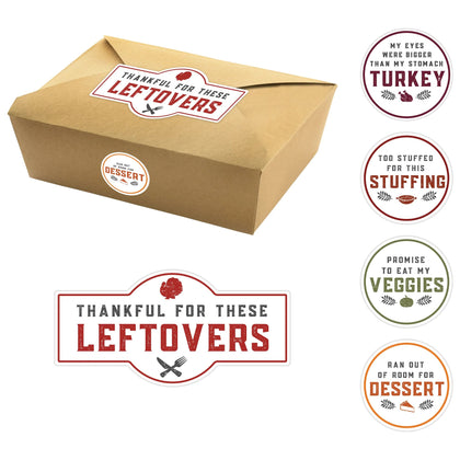 Thanksgiving Paper Foldable To Go Boxes With Stickers 5ct