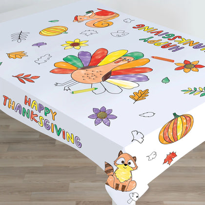 Thanksgiving Turkey Day Color-In Table Cover