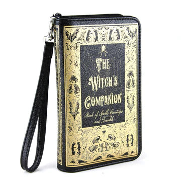 Book-shaped wallet with 'The Witch's Companion' design on a white background