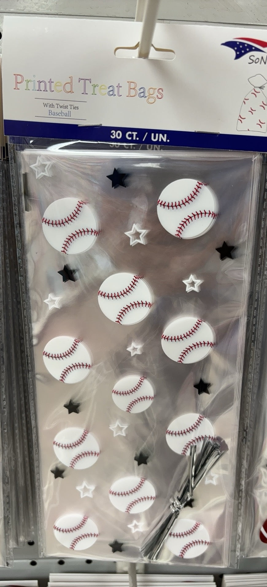 Themed Cellophane Bags  30ct | Baseball