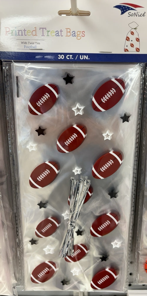 Themed Cellophane Bags  30ct | Football