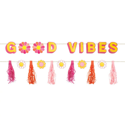 Throwback Good Vibes Letter & Tassel Banner Set