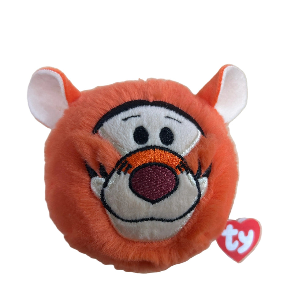 Plush toy with a face design on a white background