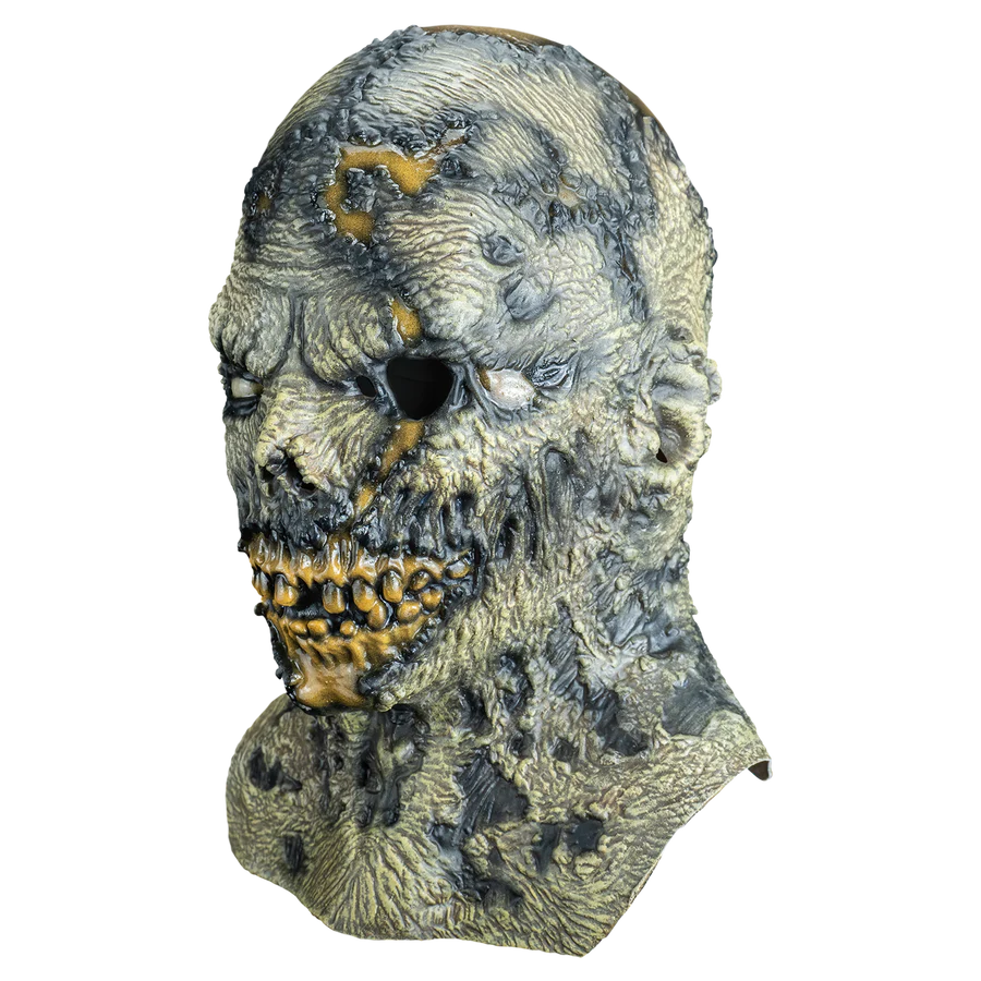 Scary mask with detailed design on a white background