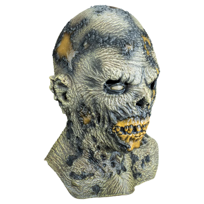 Zombie mask with detailed texture on a white background