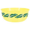 Tropical Leaves Yellow Plastic Serving Bowl