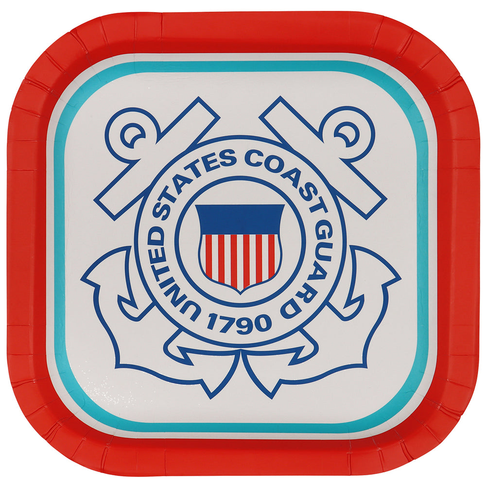 US Coast Guard – 9″ Square Paper Plates 8ct | Graduation
