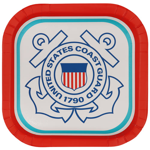 US Coast Guard – 9″ Square Paper Plates 8ct | Graduation
