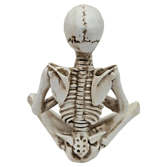 5.5" Yoga 5.25" Yoga Skeleton Meditating In Easy Pose Sculpture Decor