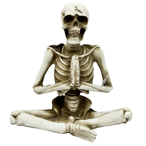 5.5" Yoga 5.25" Yoga Skeleton Meditating In Easy Pose Sculpture Decor