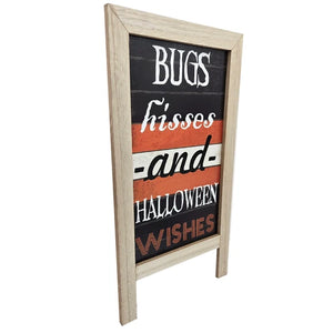 Bugs Hisses and Halloween Wishes Freestanding Board Display Sign